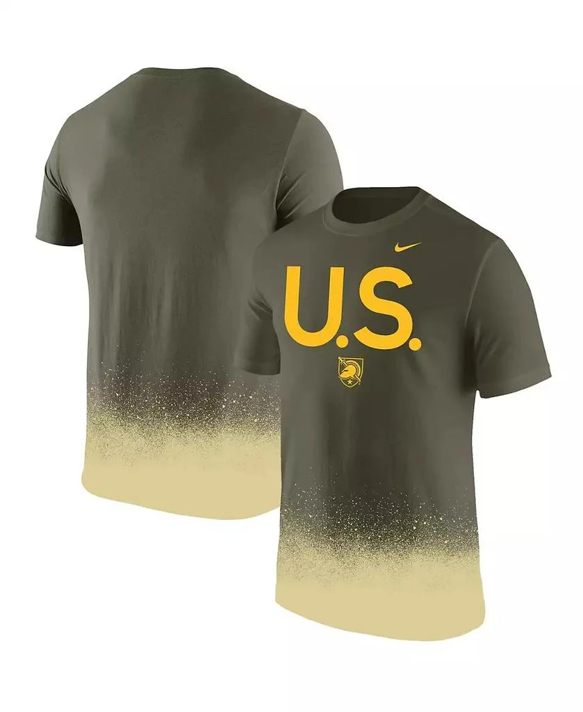 NIKE Men's Olive Army Black Knights 1st Armored Division Old Ironsides Rivalry Splatter T-shirt 1
