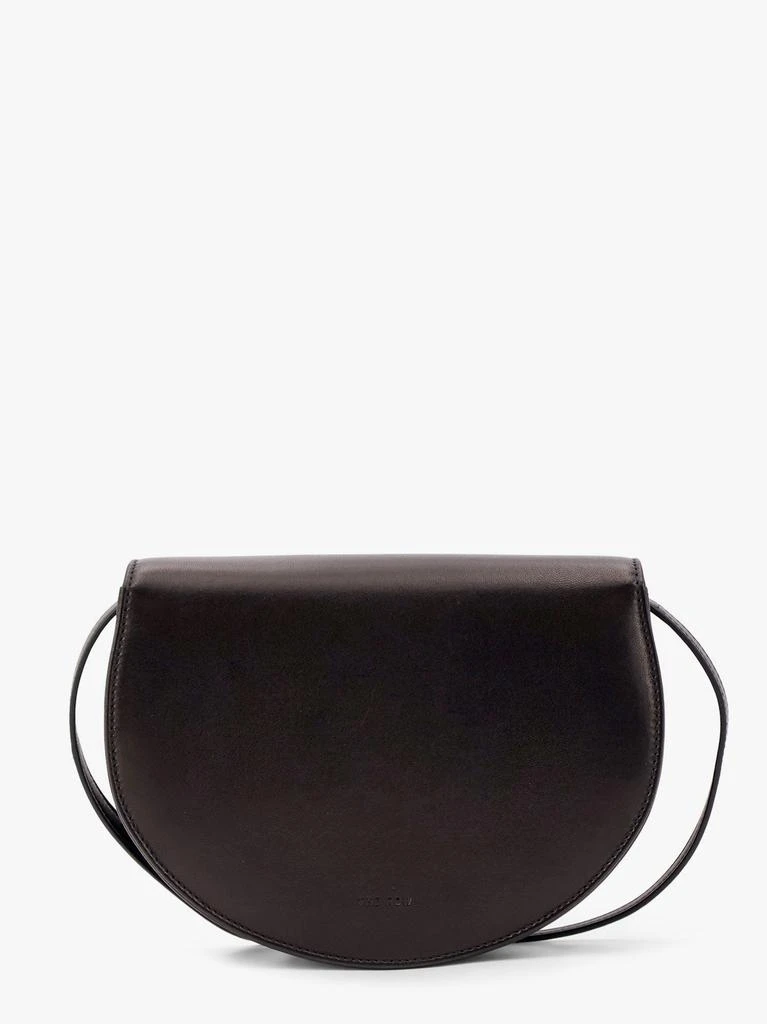 The Row Leather shoulder bag with engraved logo 2