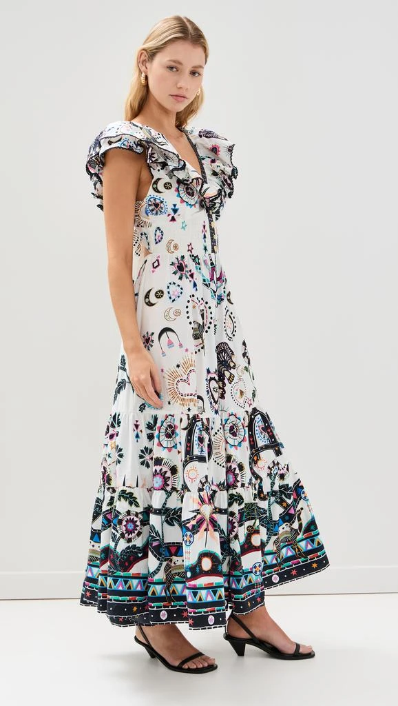 Camilla Tiered Dress With Neck Frill 3