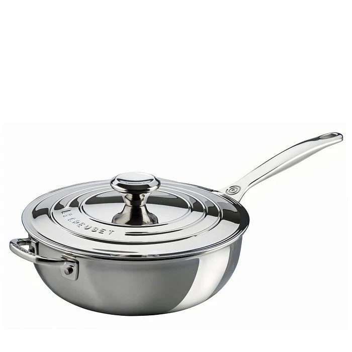 Le Creuset Signature Stainless Steel 3.5-Quart Saucier Pan With Lid