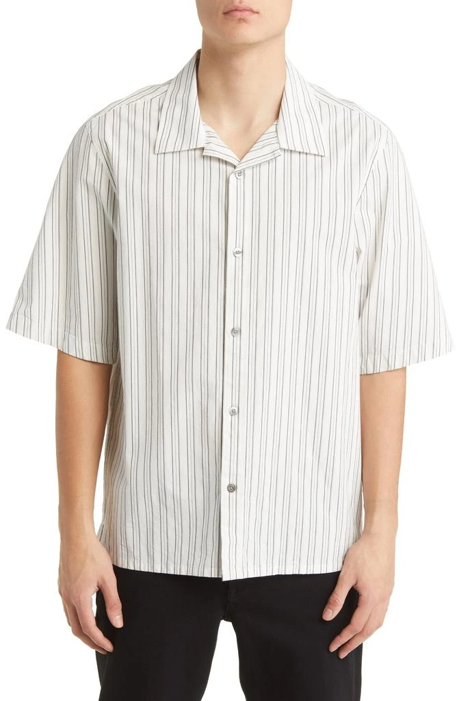 NN07 Ole Stripe Short Sleeve Stretch Cotton Button-Up Shirt 1