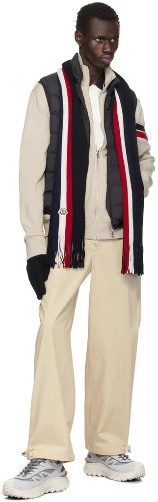 Moncler Navy Tricolor Wool Scarf 4