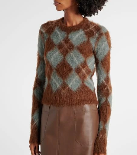 AMI Argyle alpaca and mohair-blend sweater 4