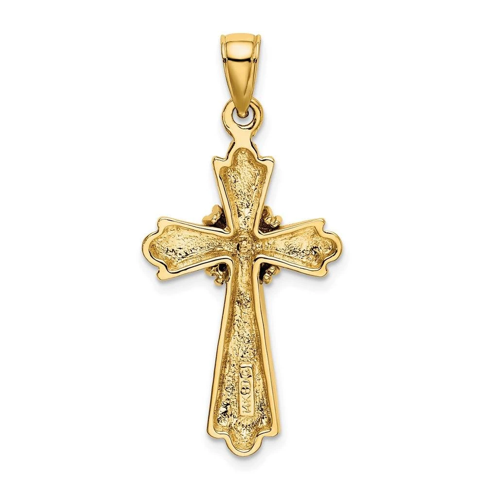 Diamond2Deal 14k Yellow Gold Polished -X- Center Cross Charm Pendant 4
