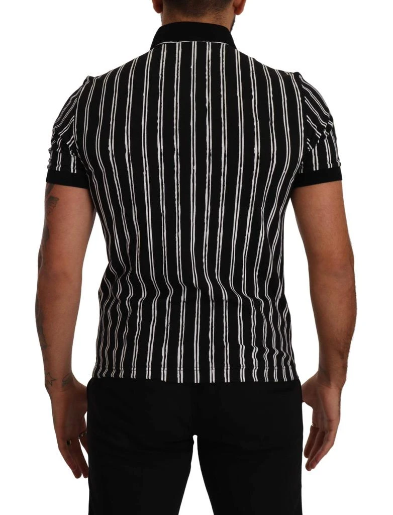 Dolce & Gabbana Dolce & Gabbana Black White Striped Polo Short Sleeve  T-shirt 4