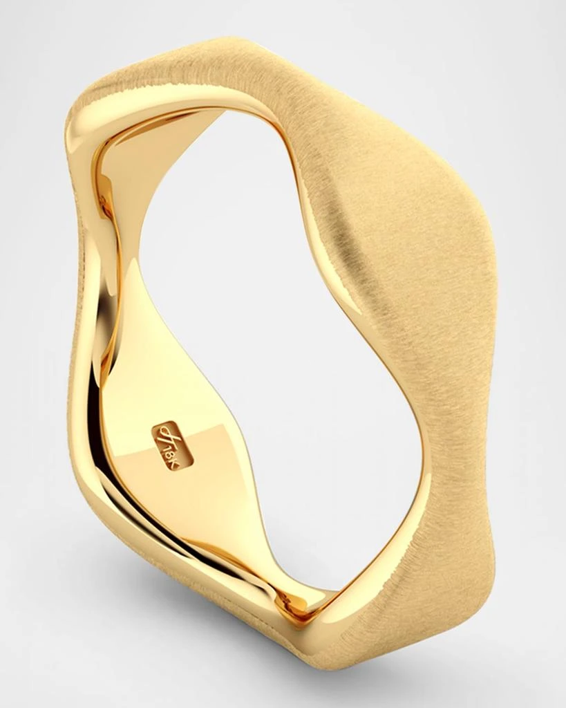 Jamie Turner 18K Yellow Gold Double Curve Stacking Ring, Satin 2