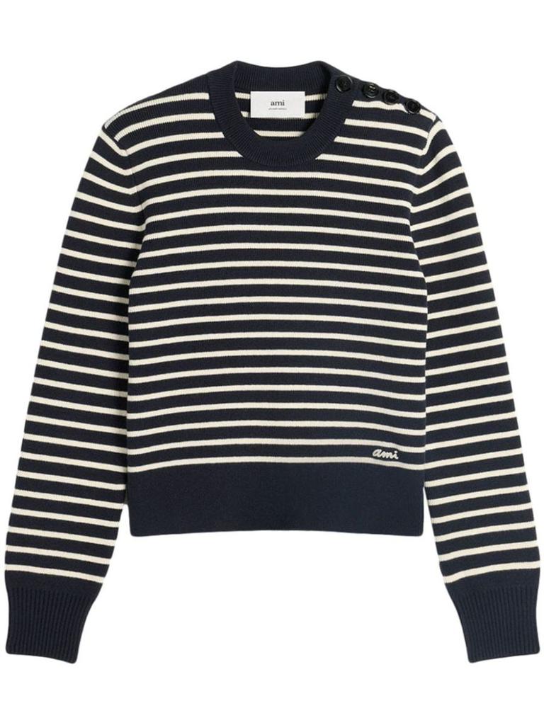 Ami Paris Ami Paris Wool And Cotton Blend Sailor Sweater