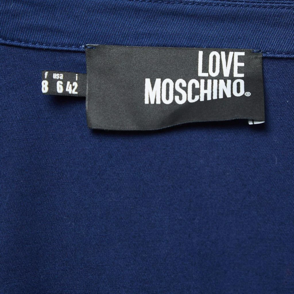 Love Moschino Love Moschino Navy Blue Cotton Metal Badge Detail Blazer M 5