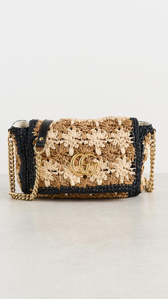 Shopbop Archive Gucci GG Marmont Crossbody Bag, Khaki and Black Straw