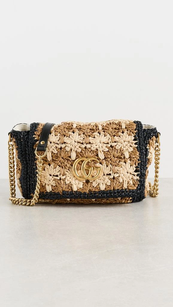 Shopbop Archive Gucci GG Marmont Crossbody Bag, Khaki and Black Straw 1