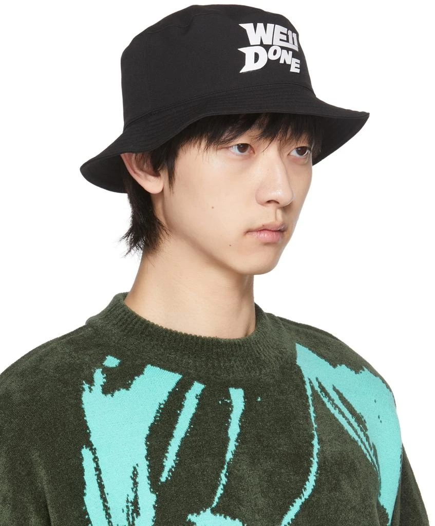 We11done Black Basic Logo Bucket Hat 2