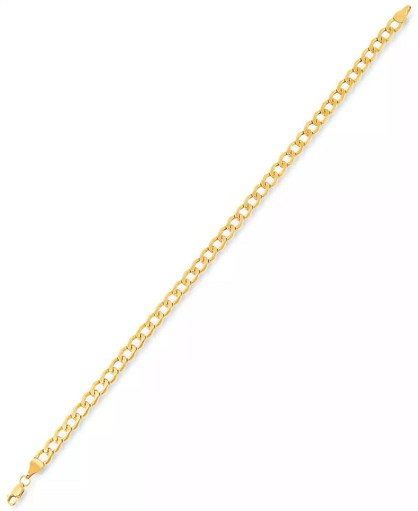 Italian Gold Beveled Curb Link Chain Bracelet in 10k Gold 3