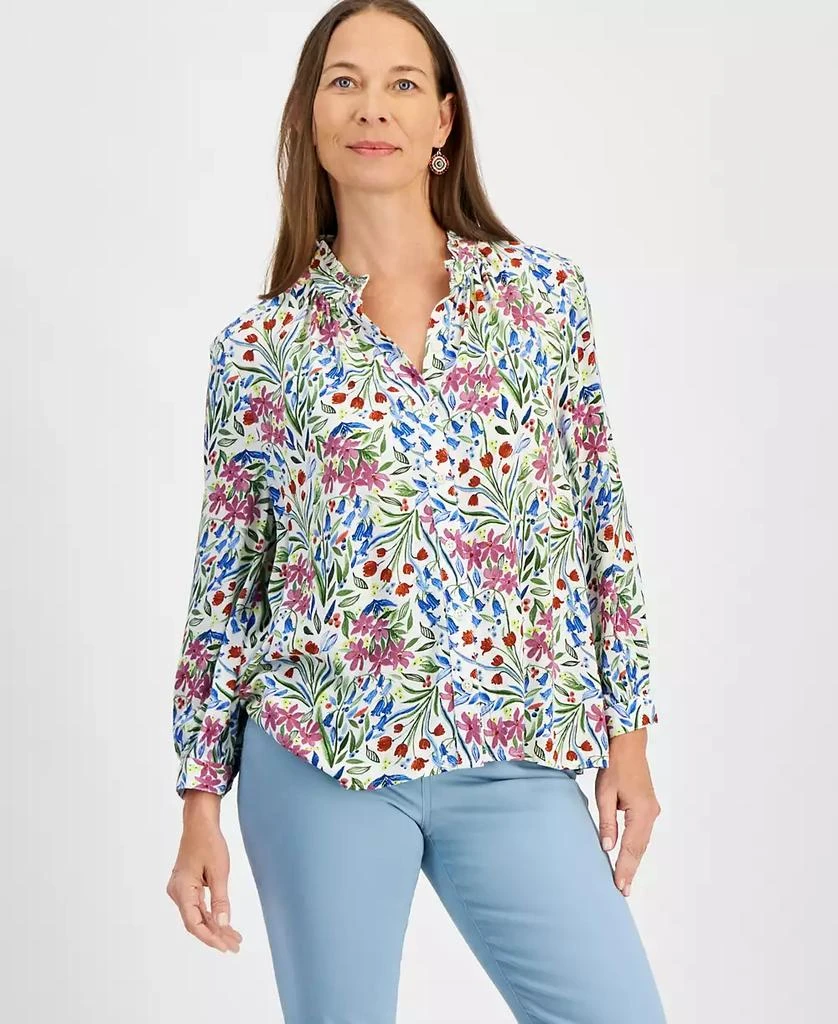 Style & Co Petite Floral-Print Button-Front Blouse, Created for Macy's 3