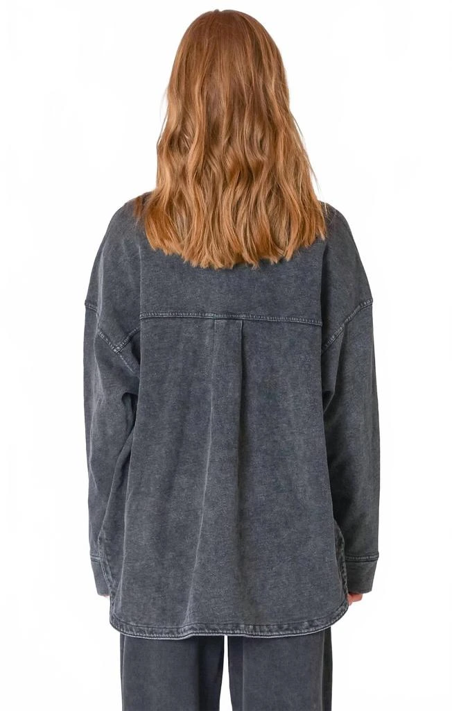 Dex Edge Knit Denim Shacket In Midnight 2