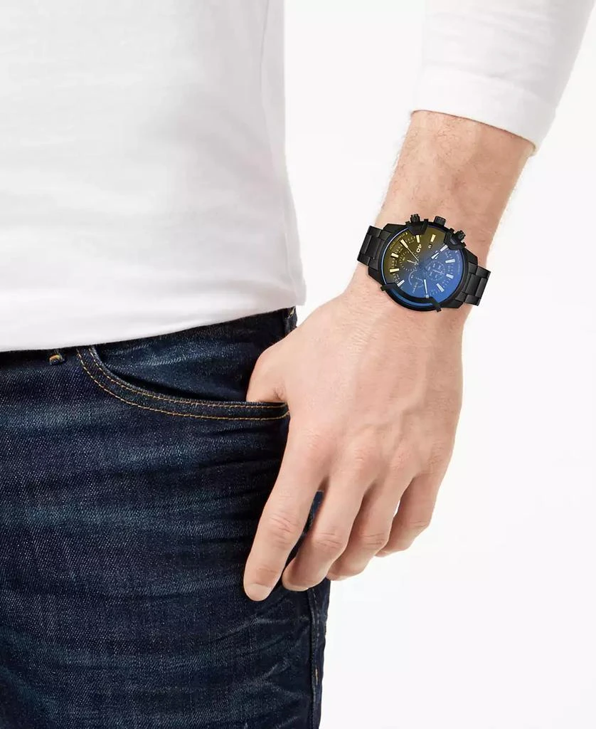 Diesel Men's Chronograph Griffed Black Stainless Steel Bracelet Watch 48mm 4
