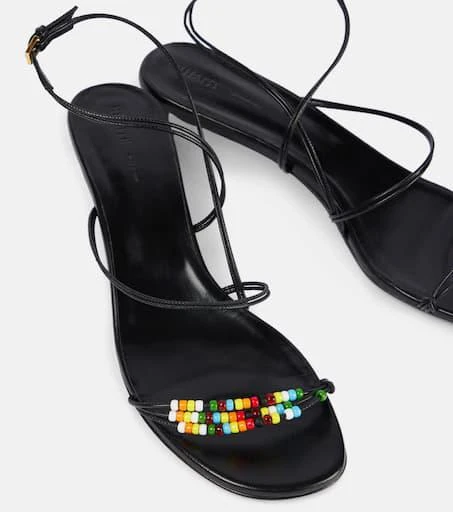 Khaite Loop 35 beaded leather sandals 5