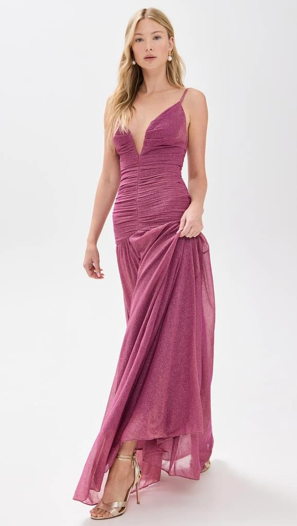 PatBO Metallic Plunge Dress 4