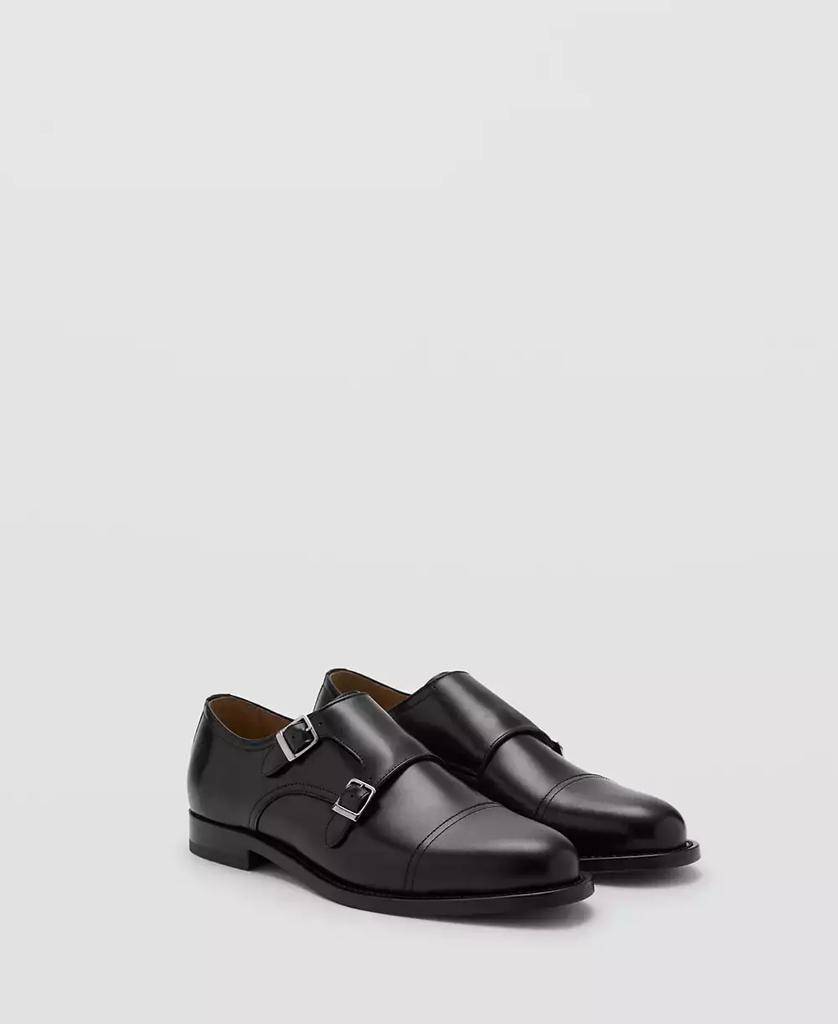 Mango Men's Double Buckle Leather Shoes
