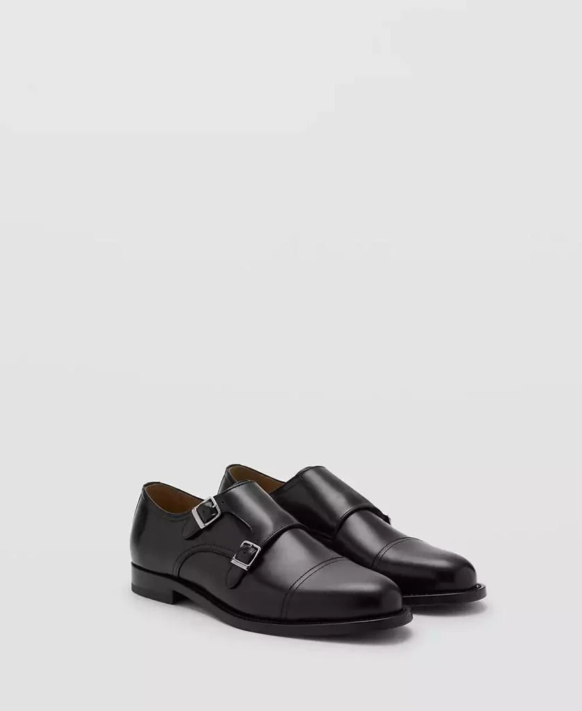 Mango Men's Double Buckle Leather Shoes 1
