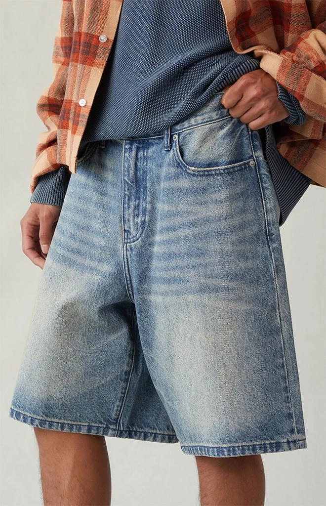 PacSun Medium Indigo Tint Baggy Denim Shorts 6