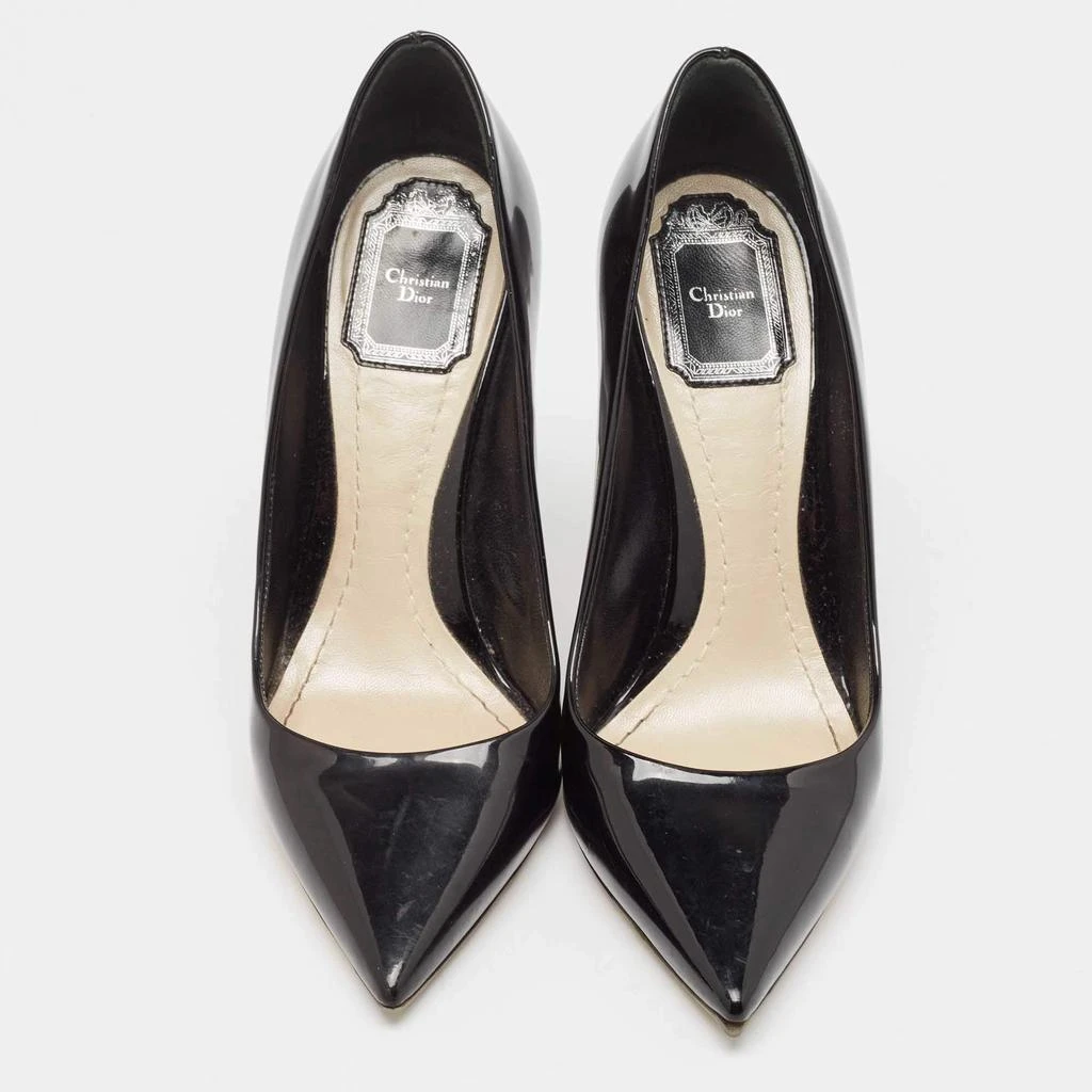 Dior Dior Black Patent Leather Optique Wedge Pumps Size 38 3