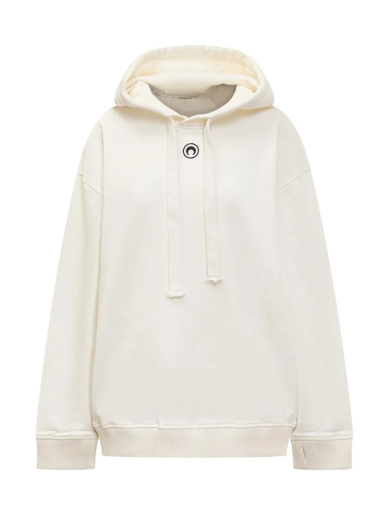 MARINE SERRE Marine Serre Graphic-Printed Drawstring Hoodie 1