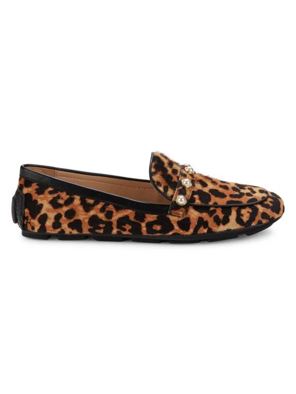 Stuart Weitzman Leopard-Print Calf Hair Driving Loafers 1