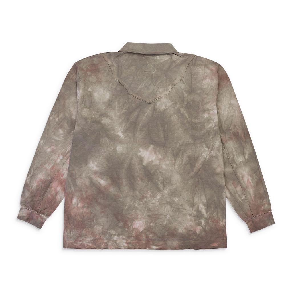 FACCIES TIE DYE WESTERN KHAKI POLO SHIRT