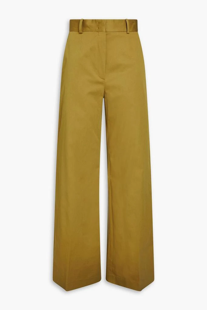 ANOTHER TOMORROW Stretch-cotton twill wide-leg pants 1