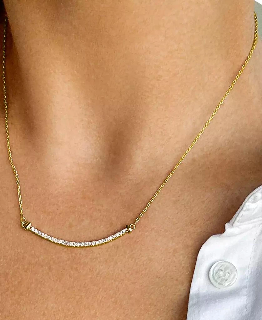 ADORNIA Gold Curved Bar Necklace 2
