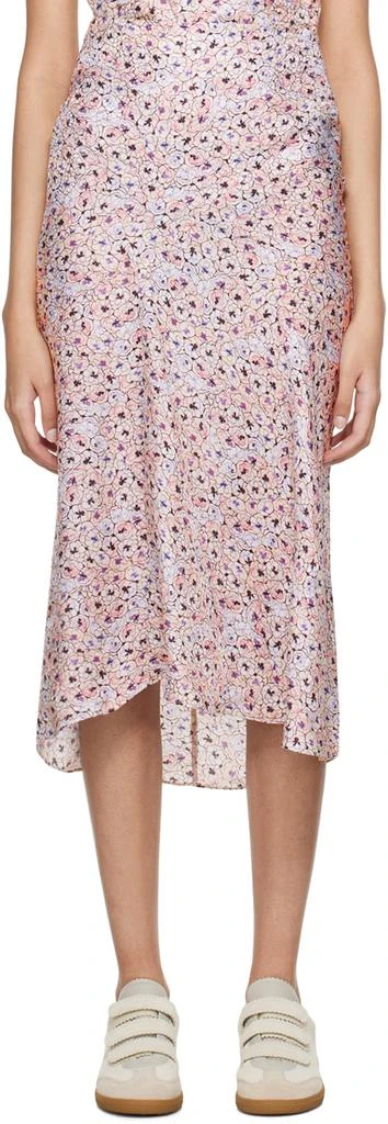 Isabel Marant Off-White & Purple Lisanne Midi Skirt 1