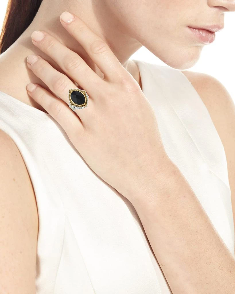 Konstantino Faceted Black Onyx Oval Ring 2