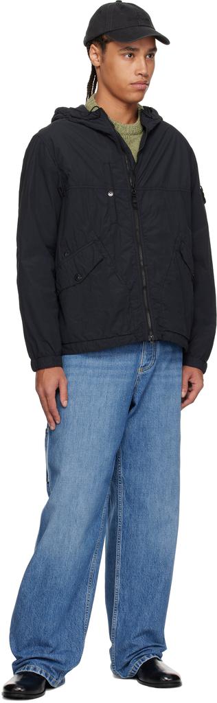 Shop Black Nylon Smerigliato Ghost Jacket on Sale at