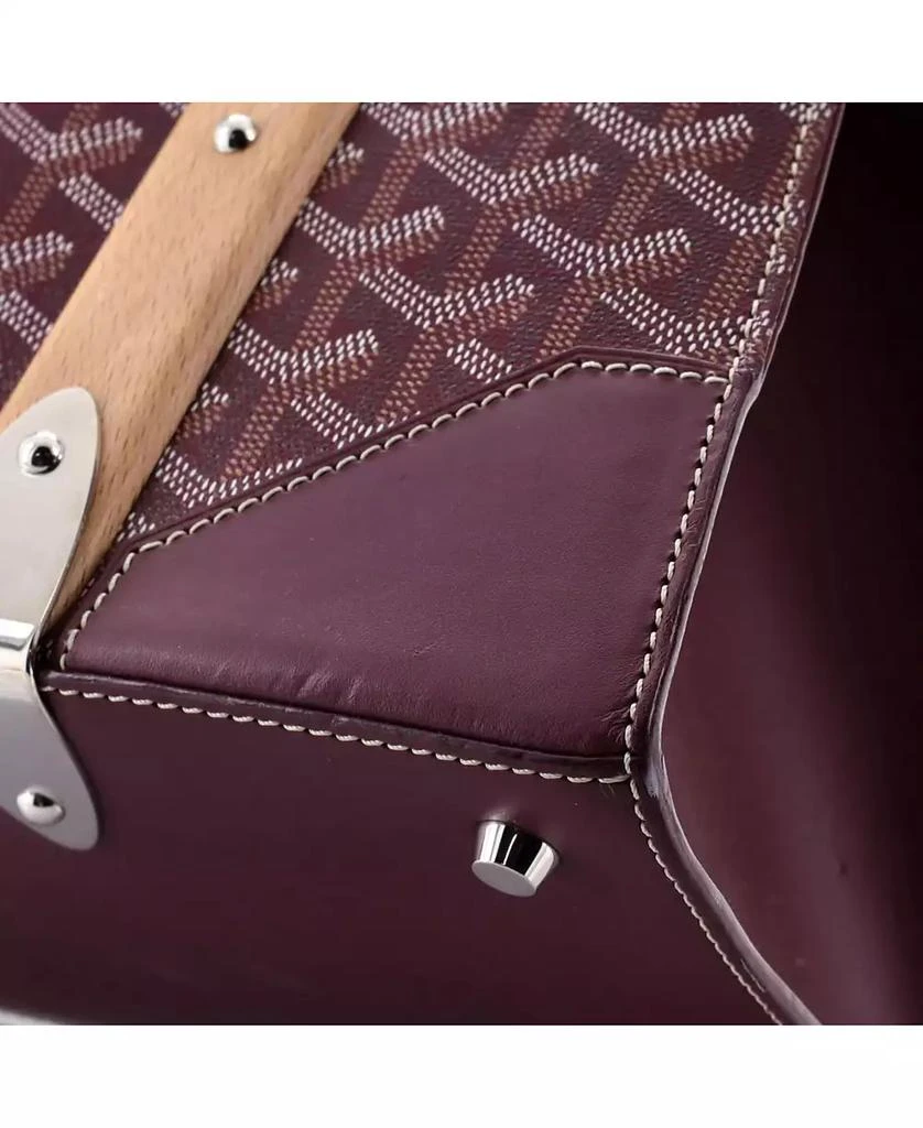 Pre-Owned Goyard MM Saigon Top Handle Bag Coated Canvas with Leather 7