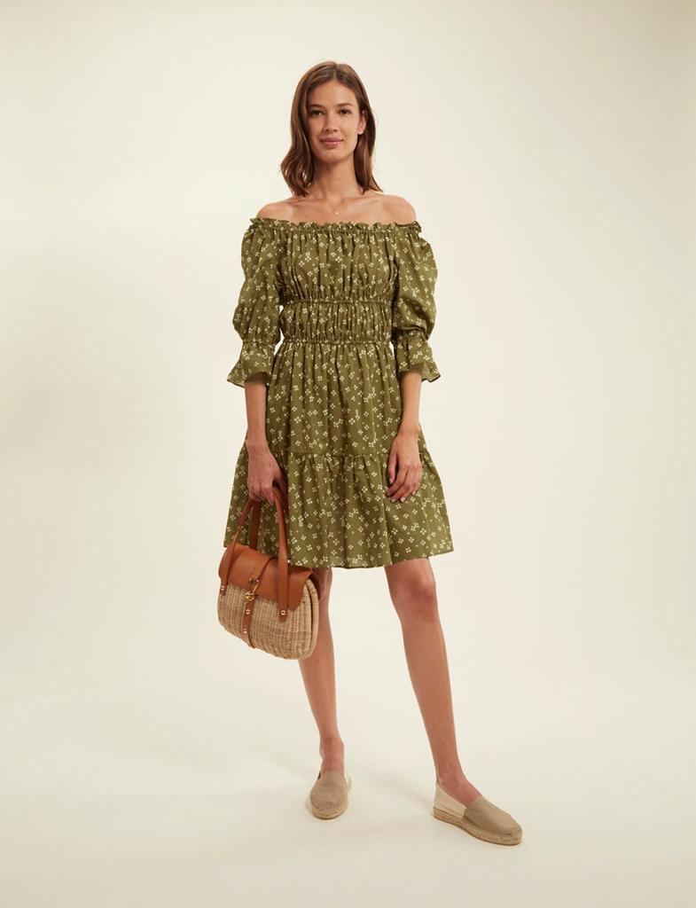 INES DE LA FRESSANGE PARIS Palmina Lucky khaki dress