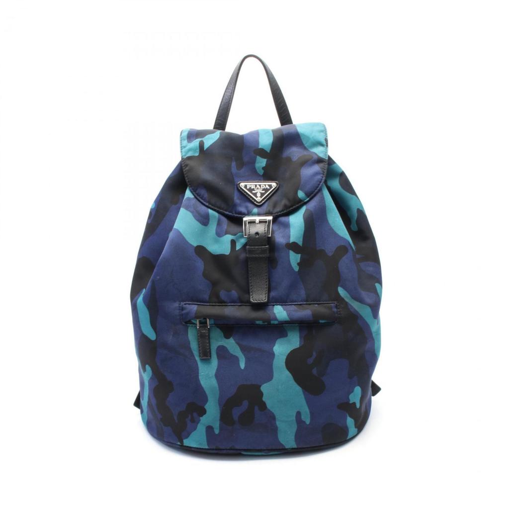 Prada blue Navy Nylon Leather Backpack (Pre-Owned)