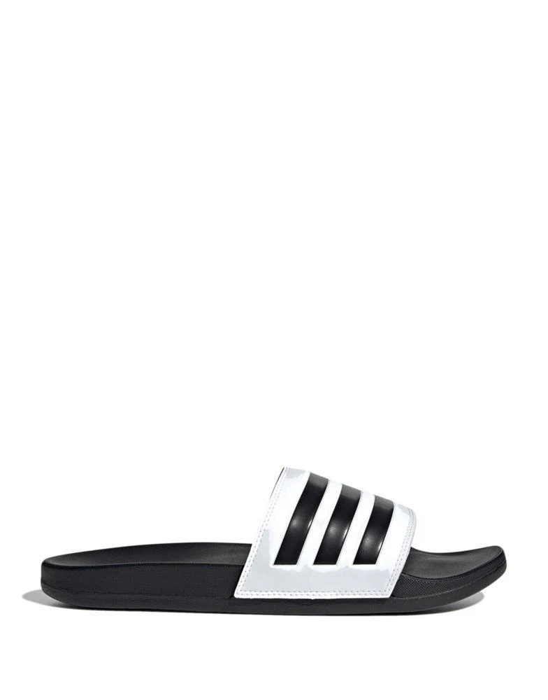 Adidas adidas Adilette comfort sliders in white and black 1