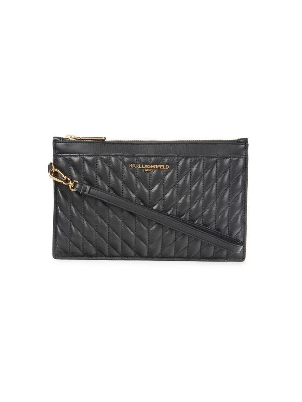 Karl Lagerfeld Paris Logo Quilted Wristlet Wallet 1
