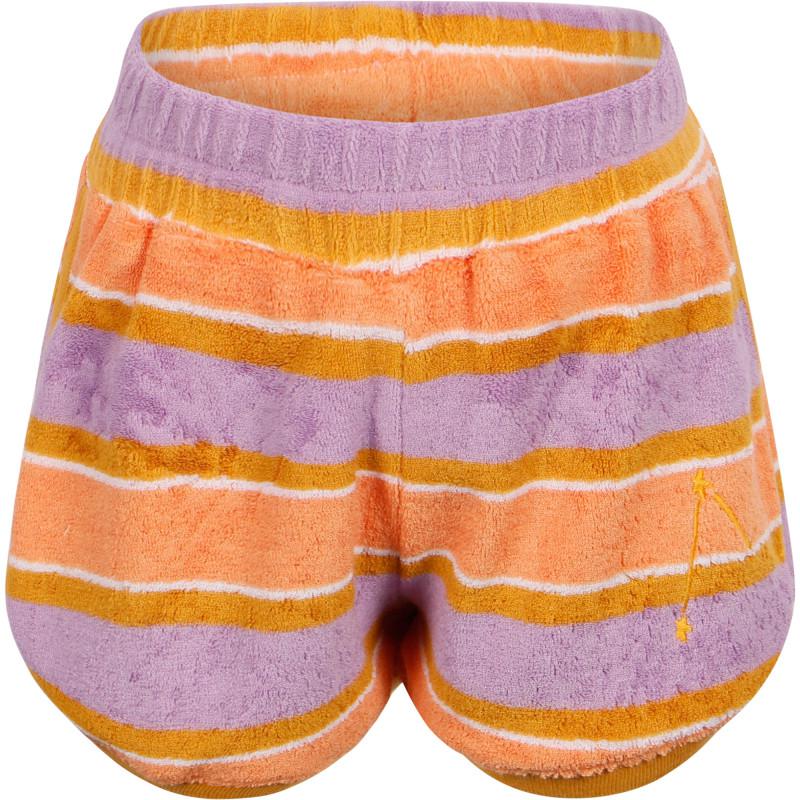 Munster Striped terry shorts in orange and purple