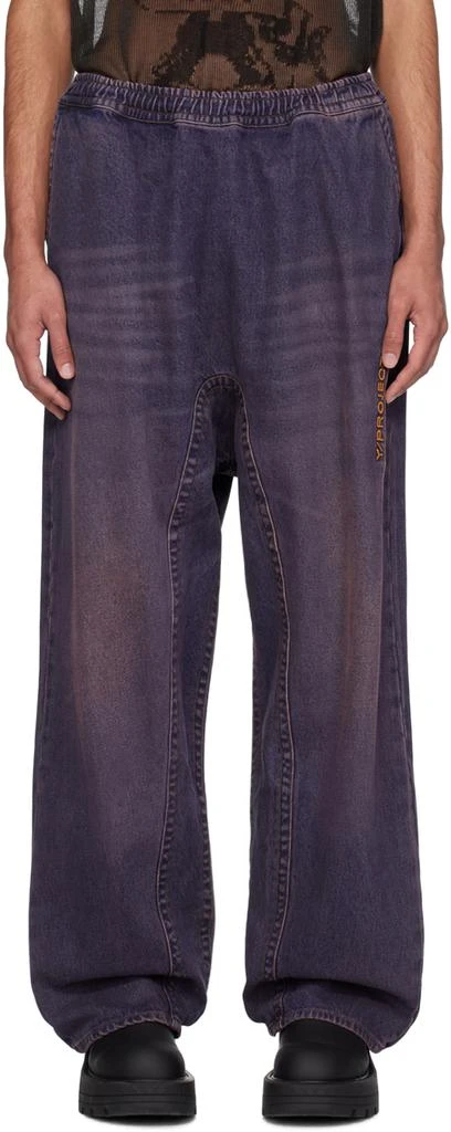 Y/Project Purple & Pink Faded Jeans 1