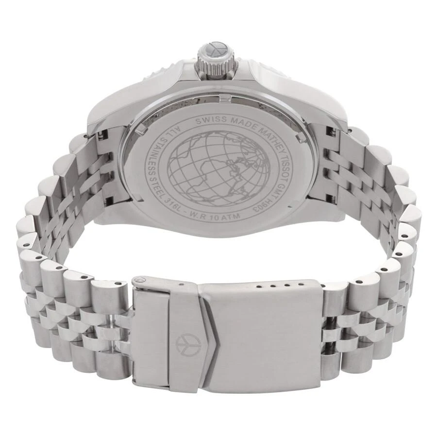 Mathey-Tissot Mathy Vintage Gmt GMT Quartz Black Dial Men
s Watch H903RNC 3