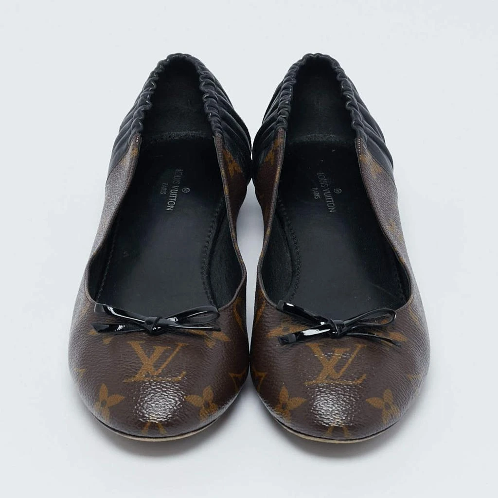 Louis Vuitton Louis Vuitton Black Leather and Monogram Canvas Joy Ballet Flats Size 36 3
