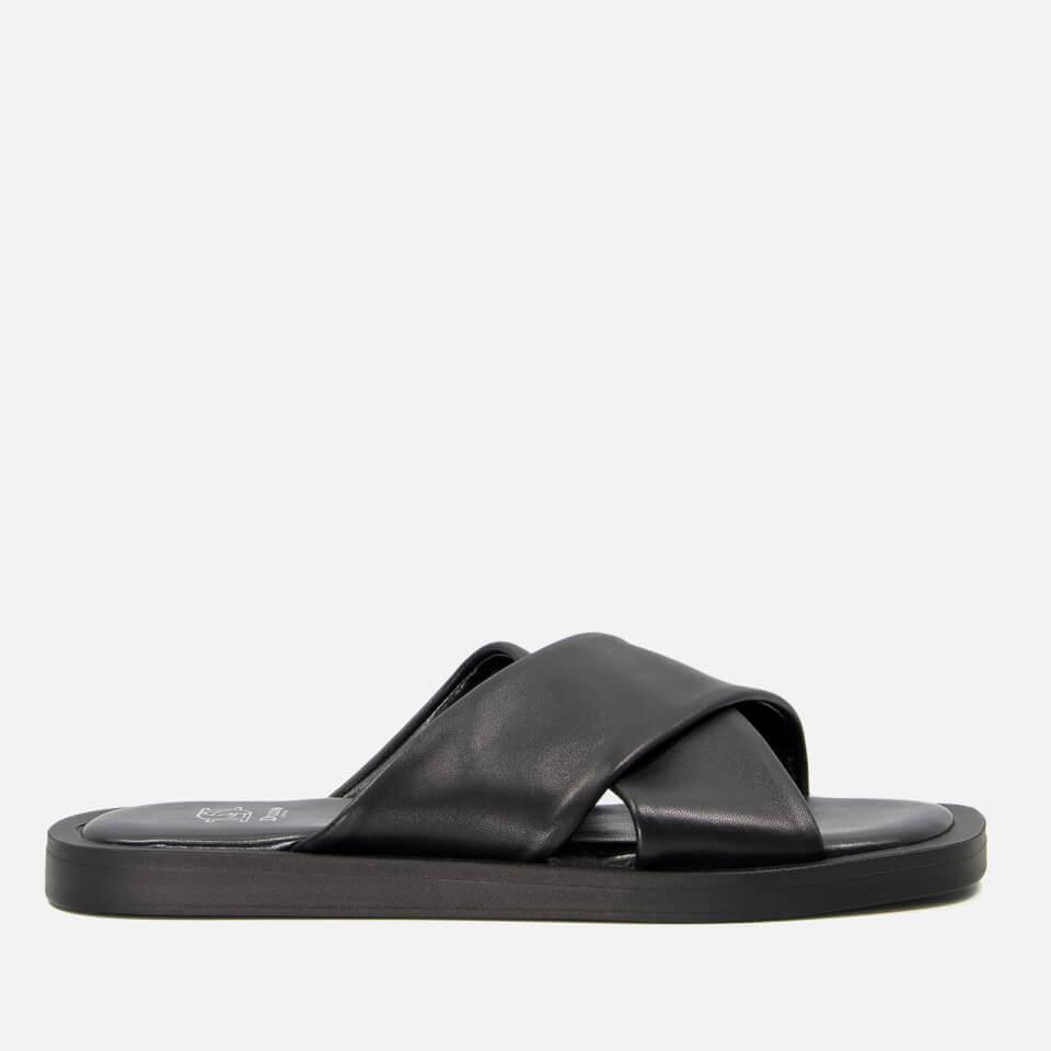 Dune DUNE LONDON LICORICE CROSS FRONT LEATHER SANDALS