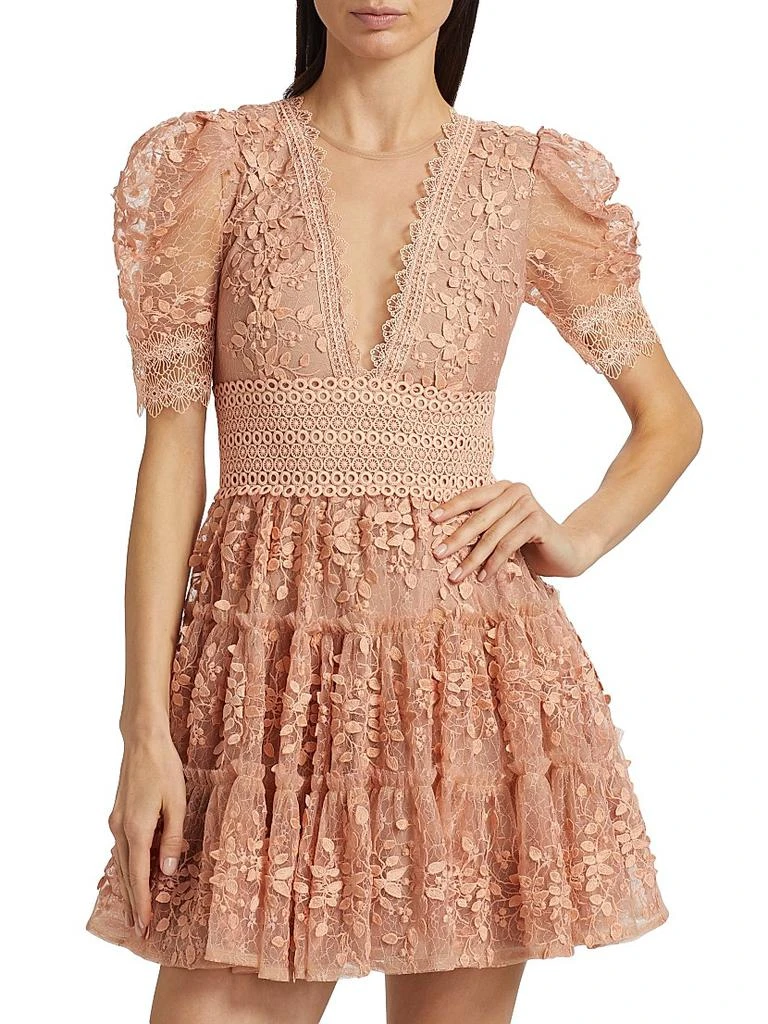 BRONX AND BANCO Megan Floral Appliqué Minidress 3