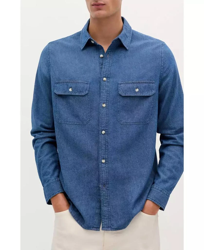 Scalpers Men
s Coastal Denim Pockets Shirt