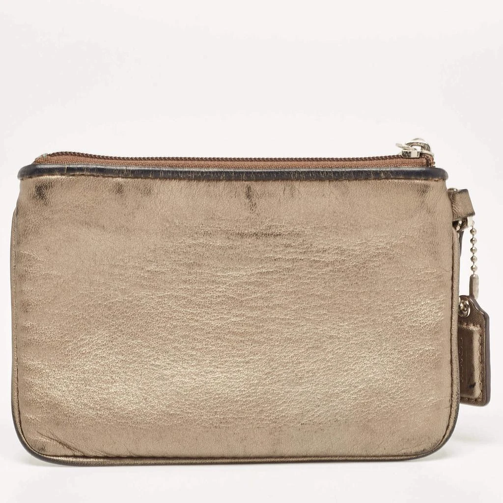 Coach Coach Metallic Leather Zip Wristlet Clutch 4