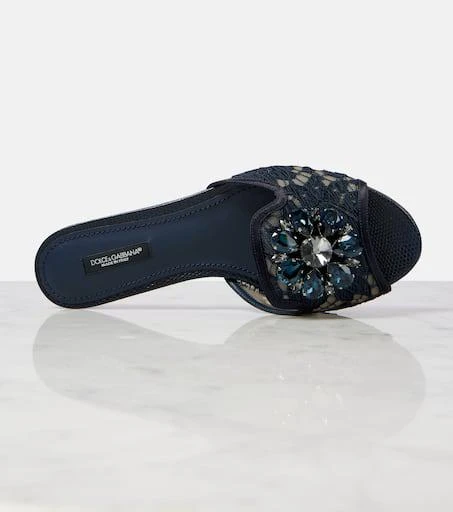 Dolce 
Gabbana Bianca embellished lace flats 6