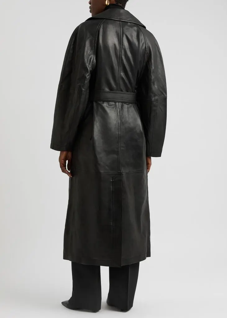 Rohe Belted leather trench coat 3