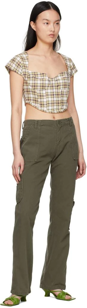 Danielle Guizio Khaki Cotton Trousers 4