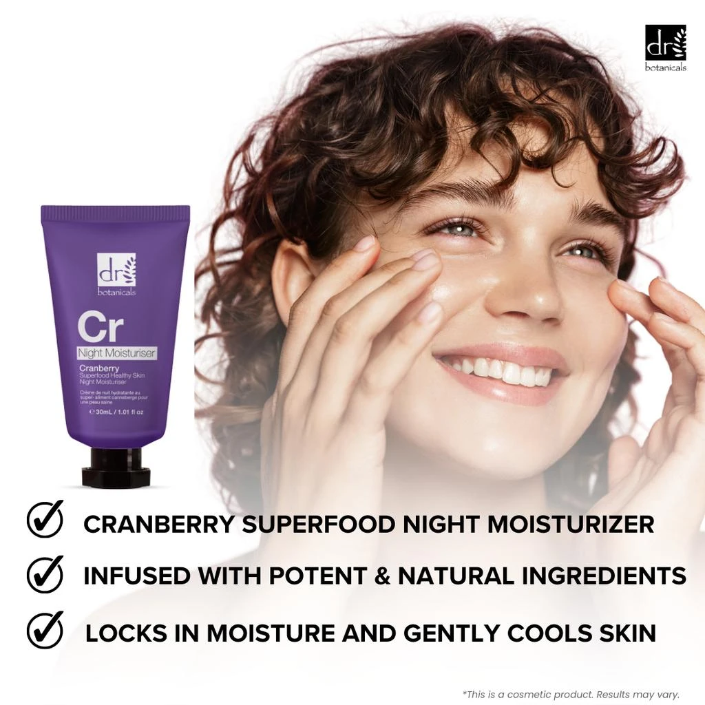 Dr. Botanicals Cranberry Superfood Healthy Skin Night Moisturiser 30ml 5